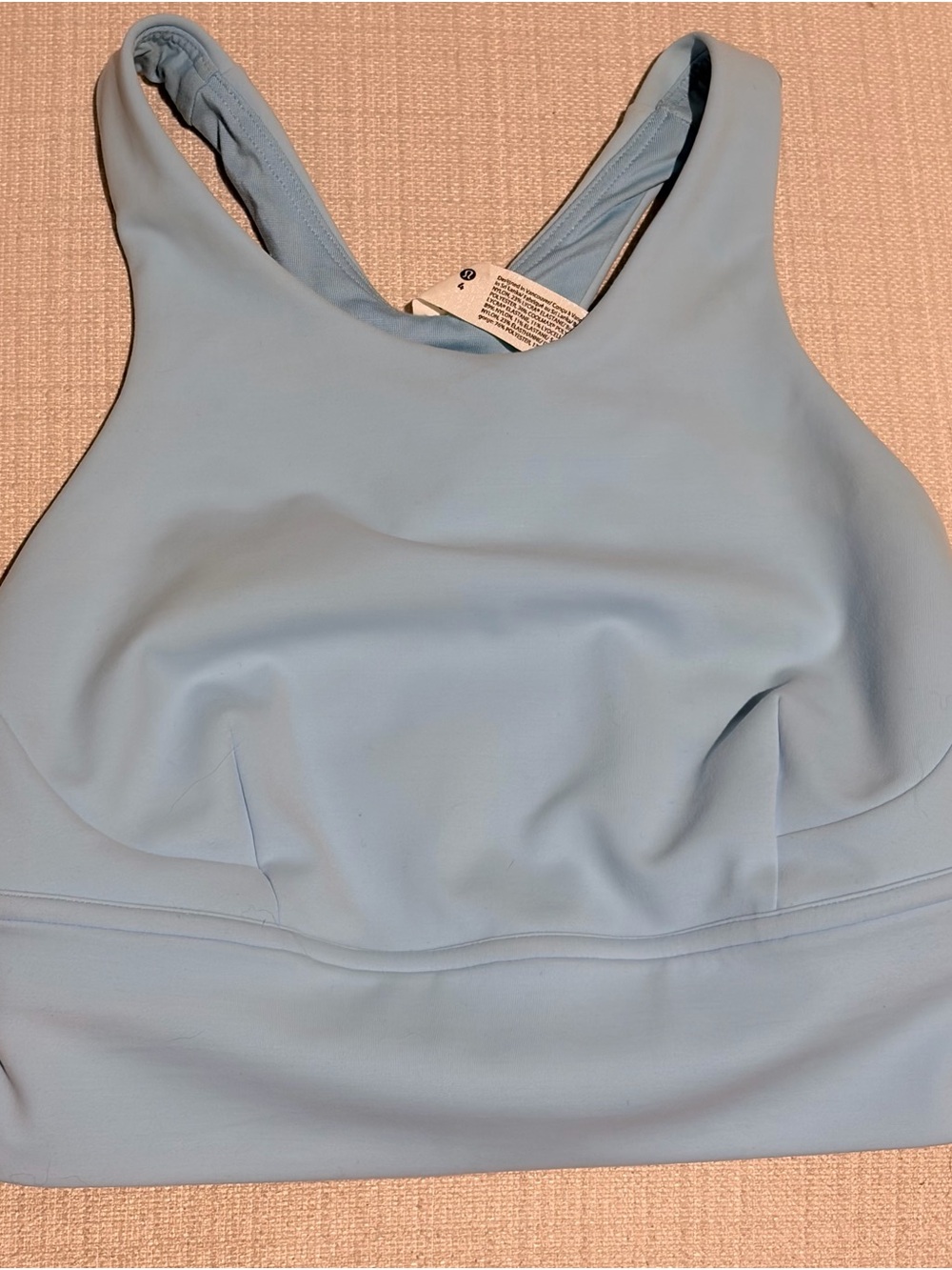 Light Blue Lululemon Cropped Sports Bra